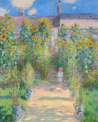 Picture of THE ARTISTS GARDEN AT VACTHEUIL (1881) BY CLAUDE MONET