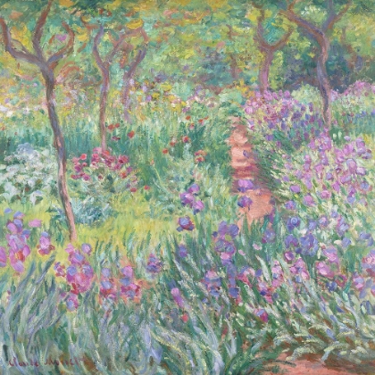 Picture of THE ARTISTA??S GARDEN IN GIVERNY (1900) BY CLAUDE MONET