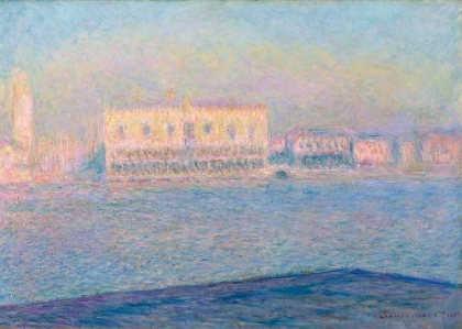 Picture of THE DOGES PALACE SEEN FROM SAN GIORGIO MAGGIORE (1908) BY CLAUDE MONET