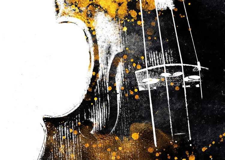 Picture of BLACK AND GOLD MUSIC ART DOUBLE BASS 2