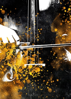 Picture of BLACK AND GOLD MUSIC ART DOUBLE BASS PLAYER6