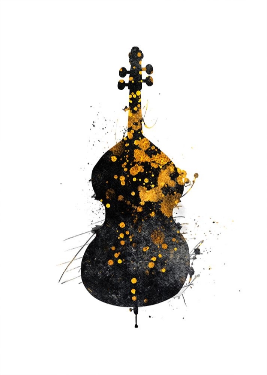 Picture of BLACK AND GOLD MUSIC ART DOUBLE BASS