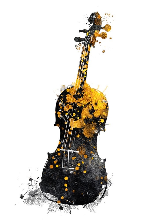 Picture of BLACK AND GOLD MUSIC ART DOUBLE BASS2