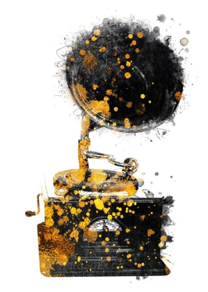 Picture of BLACK AND GOLD MUSIC ART GRAMOPHONE