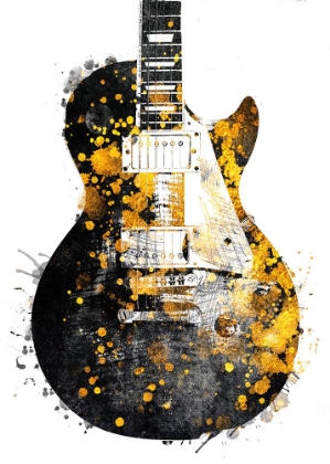 Picture of BLACK AND GOLD MUSIC ART GUITAR ACCOUSTIC