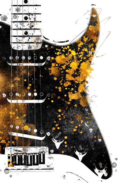 Picture of BLACK AND GOLD MUSIC ART GUITAR ELECTRIC