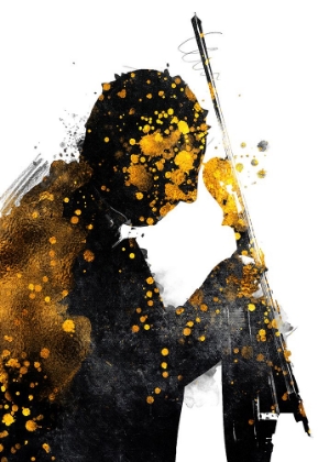 Picture of BLACK AND GOLD MUSIC ART VIOLIN