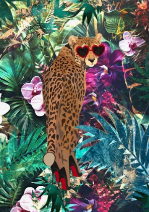 Picture of TROPICAL FLORAL JUNGLE - CHEETAH IN HEELS 2