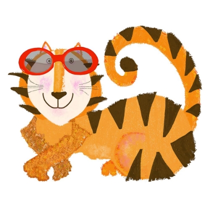 Picture of TIGER WITH RED SUNGLASSES