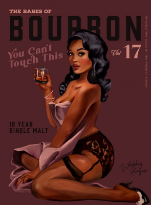 Picture of BABES OF BOURBON CANT TOUCH THIS. SEXY RETRO PIN UP GIRL WHISKEY ART