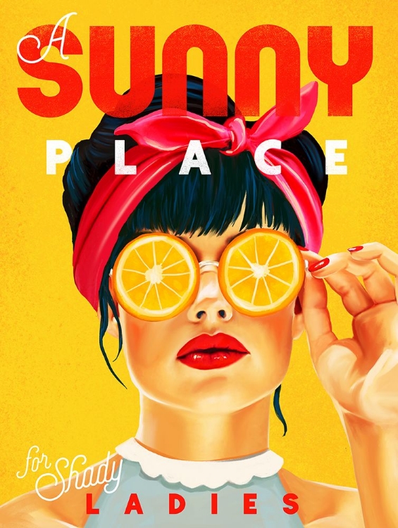 Picture of A SUNNY PLACE FOR SHADY LADIES ORANGE PINUP ART