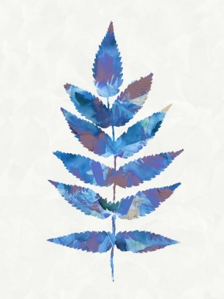 Picture of BOTANICAL WATERCOLOUR LEAVE BLUE PURPLE