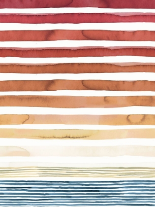 Picture of WATERCOLOR STRIPES SUMMER SUNSET I