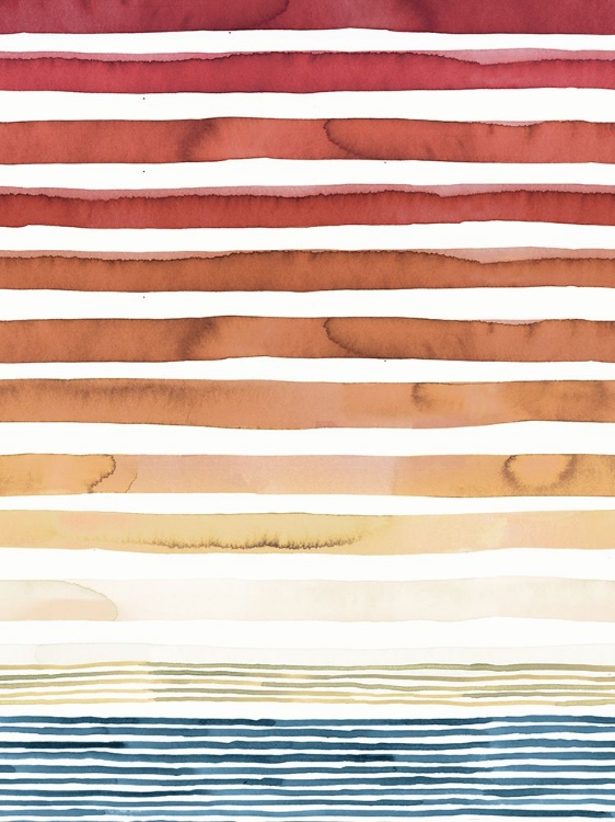 Picture of WATERCOLOR STRIPES SUMMER SUNSET I