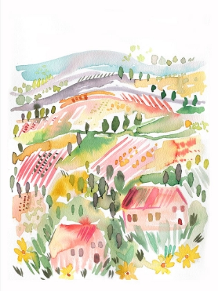 Picture of TUSCANY WATERCOLOR LANDSCAPE 2