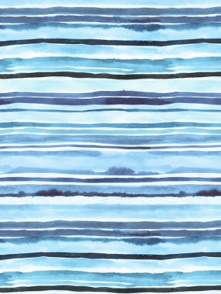 Picture of SUMMER WATERCOLOUR STRIPES BLUE SEA