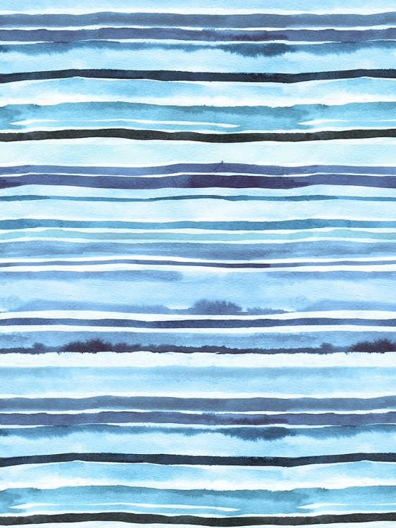 Picture of SUMMER WATERCOLOUR STRIPES BLUE SEA