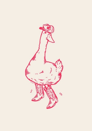 Picture of DUCK WEARING WESTERN BOOTS IN PINK