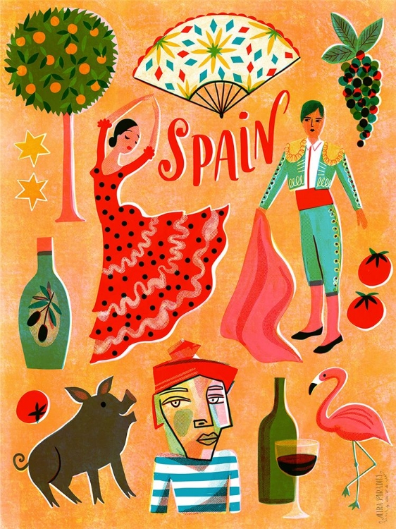 Picture of SCREENPRINT VINTAGE TRAVEL SPAIN