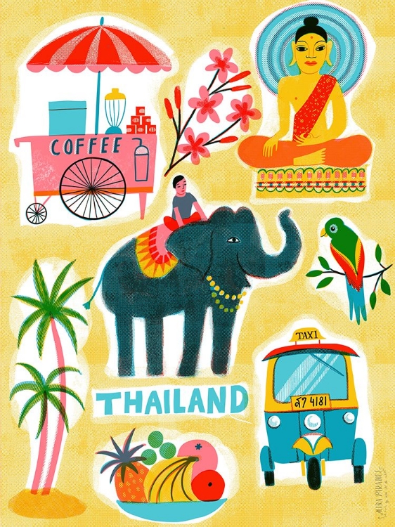 Picture of SCREENPRINT VINTAGE TRAVEL THAILAND