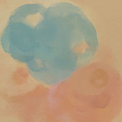 Picture of ABSTRACT WATERCOLOR IN PEACH AND BLUE.