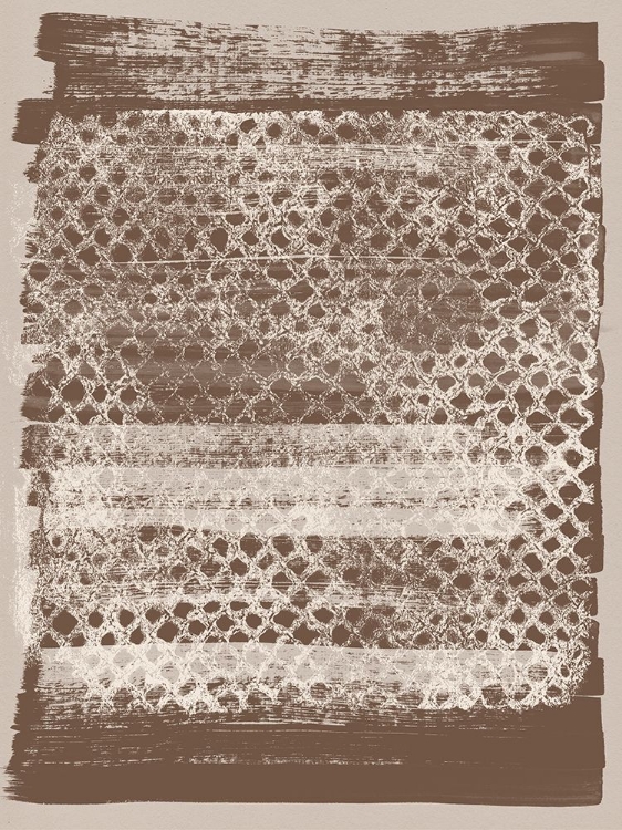 Picture of NEUTRAL PATTERN. WHITE MONOTYPE TEXTURE ON BROWN.