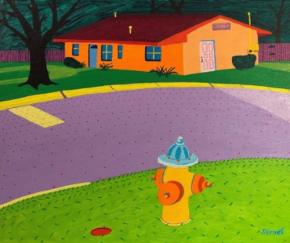 Picture of FIRE HYDRANT AND ORANGE HOUSE