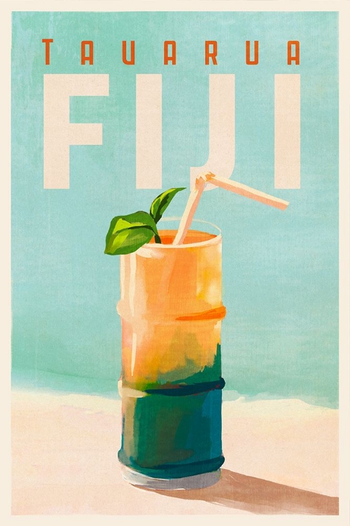 Picture of TAVARUA FIJI COCKTAIL POSTER TRAVEL ART