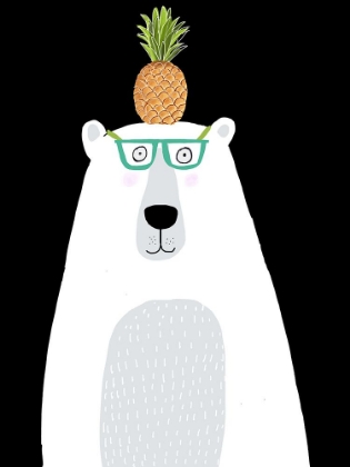 Picture of FUNNY WHITE POLAR BEAR WEARING GLASSES WITH PINEAPPLE