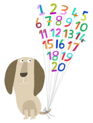 Picture of DOG WITH NUMBERS 1 TO 20 BY ARTIST CARLA DALY