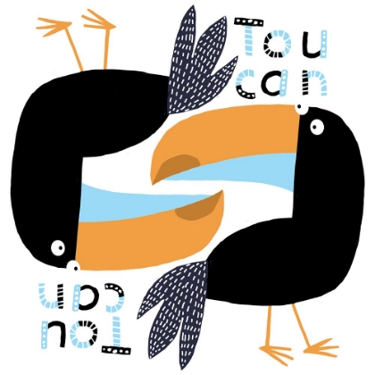 Picture of TWO TOUCANS GRAPHIC DESIGN WITH TEXT BY CARLA DALY