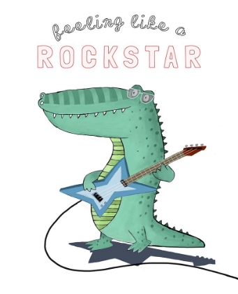 Picture of FEELING LIKE A ROCKSTAR! FUNNY CROCODILE PLAYING THE GUITAR