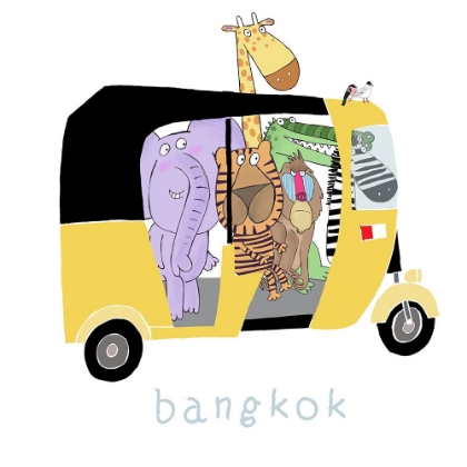 Picture of JUNGLE ANIMALS TAKE A RIDE IN A BANGKOK TUK TUK BY CARLA DALY