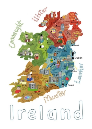 Picture of ILLUSTRATED MAP OF IRELAND WITH COUNTRY ICONS BY CARLA DALY