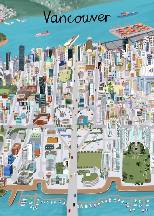 Picture of VIEW OVER VANCOUVER CITY BY ARTIST CARLA DALY