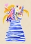 Picture of HAPPY FLORAL VASE WITH STRIPES