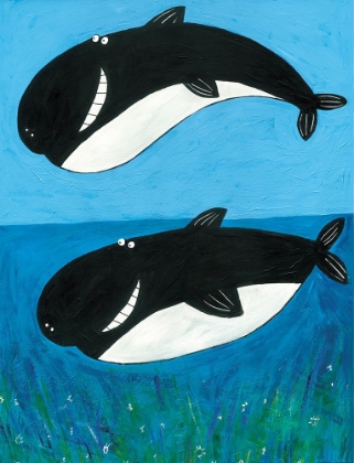 Picture of TWO WHALES IN THE OCEAN BY ARTIST CARLA DALY