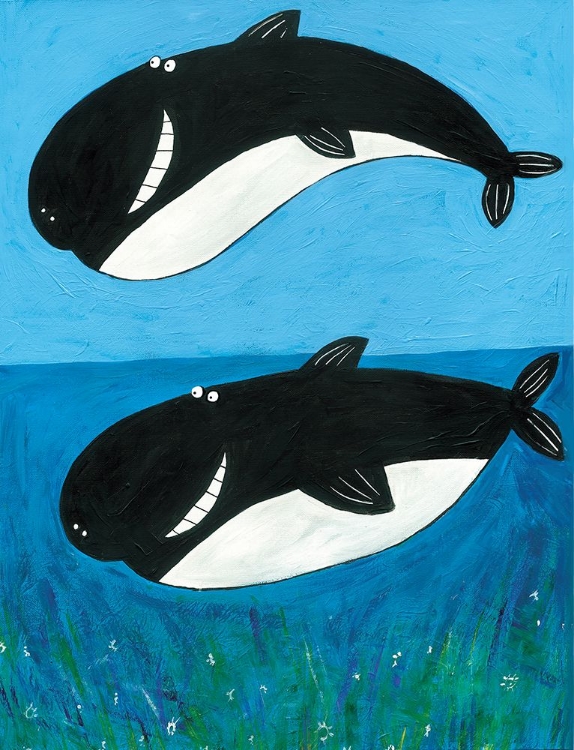 Picture of TWO WHALES IN THE OCEAN BY ARTIST CARLA DALY