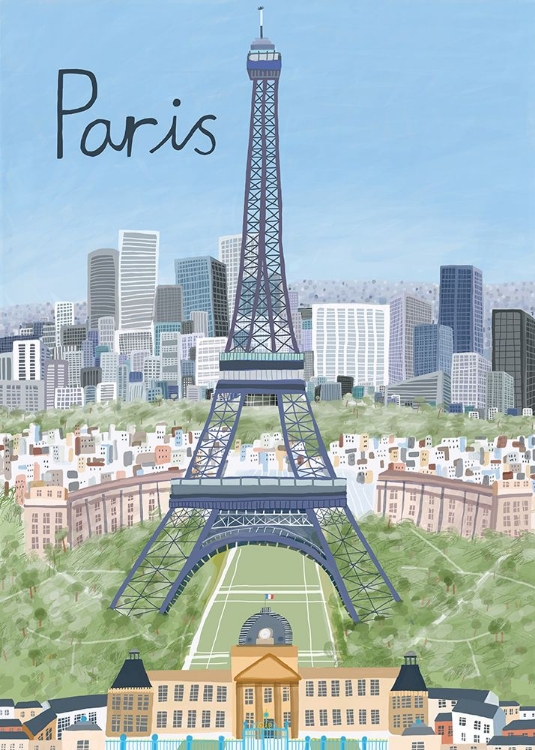 Picture of EIFFEL TOWER WITH PARIS CITY IN BACKGROUND BY ARTIST CARLA DALY