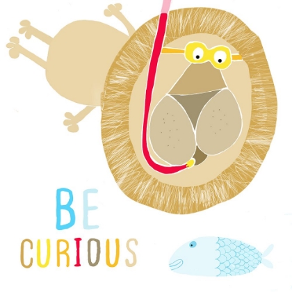 Picture of BE CURIOUS! CUTE LION SNORKELLING WITH THE FISH BY ILLUSTRATOR CARLA DALY