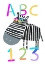 Picture of ABC AND 123 LETTERS AND NUMBERS WITH ZEBRA BY ARTIST CARLA DALY