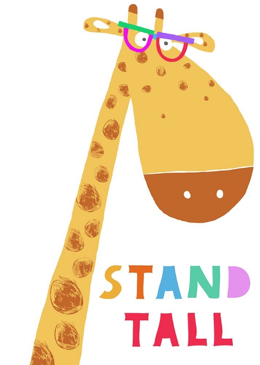 Picture of STAND TALL! CUTE GIRAFFE WITH COLORFUL GLASSES BY ARTIST CARLA DALY