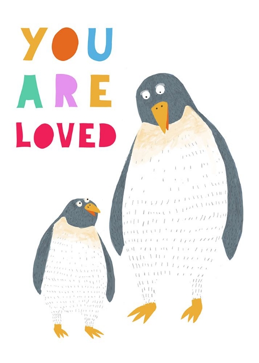 Picture of YOU ARE LOVED! MOMMY AND BABY PENGUIN BY ILLUSTRATOR CARLA DALY