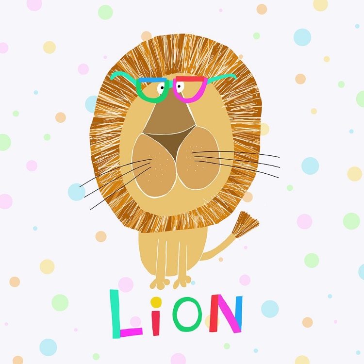 Picture of FUNNY LION WEARING GLASSES BY ARTIST CARLA DALY