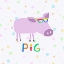 Picture of CUTE PINK PIG WITH FUNNY COLORFUL GLASSES BY ARTIST CARLA DALY