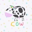 Picture of HAPPY COW WEARING COLORFUL GLASSES BY ILLUSTRATOR CARLA DALY