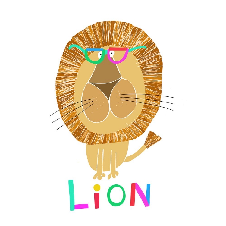 Picture of FUNNY LION WEARING GLASSES BY ARTIST CARLA DALY