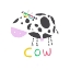 Picture of HAPPY COW WEARING COLORFUL GLASSES BY ILLUSTRATOR CARLA DALY