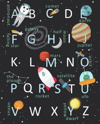 Picture of ILLUSTRATED SPACE ALPHABET BY ARTIST CARLA DALY