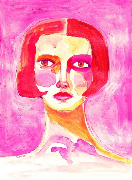 Picture of LADY WITH BOB HAIRCUT HOT PINK